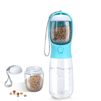 Bouteille d'eau de voyage 3-en-1 Petop pour chien, conteneur de nourriture, distributeur de sacs à déjections, étanche, en plastique, portable, pour promenade