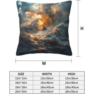 Organic 12x12 Inch Set of 2 Square Decorative <b>Pillow</b> Covers Stormy Ocean Vortex Without <b>Pillow</b> for Couch Bed Living Room Decor - Product Image 5