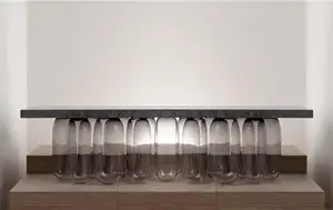 SHIHUI individuelles Luxusdesign nordische Esszimmermöbel minimalistischer rechteckiger langer Marmor-Spitz Esstisch mit Glassockel