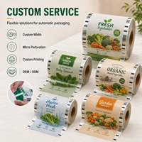 Vente en gros de rouleaux de film PET micro-perforé de qualité alimentaire avec logo personnalisé pour l'emballage automatique