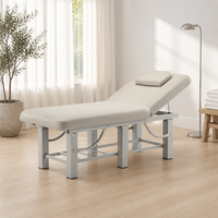 Table de massage professionnelle à 6 pieds avec cadre en acier, étagère de rangement, lit facial réglable, revêtement en PU pour esthéticiennes et spas