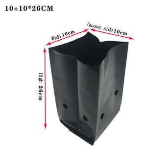 Sacs <span class=keywords><strong>de</strong></span> <span class=keywords><strong>culture</strong></span> thermoscellables <span class=keywords><strong>en</strong></span> PE avec soufflets latéraux et impression offset noire pour jardinage, pépinière, plantation, jetables - Product Image 2