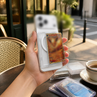 Étui de téléphone portable transparent personnalisé moderne en PP, flexible, sûr, grande capacité, avec porte-cartes de collection et présentoir pour cartes à échanger