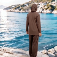 Badkleding Tweedelig Premium Jersey Hijab Bescheiden Islamitisch Zwempak voor Vrouwen Burkini's Gevoerde Hijab Outfit Moslima Set
