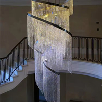 Lustre en cristal moderne K9 en acier inoxydable, lampe suspendue carrée à LED de forme ovale pour l'éclairage décoratif de bar d'hôtel à la maison