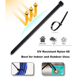 100 piezas de 7,4 pulgadas de nailon negro Zip Ties Heavy Duty 50lbs Fuerza industrial Bridas para cables para herramientas de limpieza de automóviles - Product Image 4