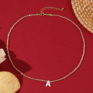 Ximang 2024 新年明けましておめでとうございます 白い貝殻ペンダント シャンパンクリスタルビーズネックレス 女性用デザインジュエリー 誕生日プレゼント - Product Image 4