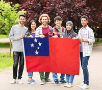 Bandera de Samoa 3x5 pies, poliéster de lujo resistente y duradero, para interior/exterior con rayas cosidas y ojales de latón