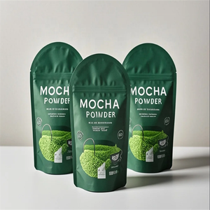 Feuille d'aluminium imprimée sur mesure de qualité alimentaire Finition mate 50g 100g Poudre de matcha Sac pochette debout avec fermeture éclair Sac en mylar - Product Image 2