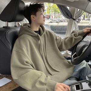 Fabricants de vêtements – Nouveau sweat à capuche décontracté pour homme, couleur unie, coupe ample, 320g, collection printemps-automne - Product Image 3