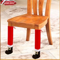 Lot de housses de pieds de table en tissu de Noël, motif fourrure, forme botte, pour décoration de table de Noël