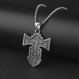 Colliers et pendentifs croix de Jésus, pendentif crucifix, bijoux chrétiens, design vintage classique pour hommes - Product Image 4