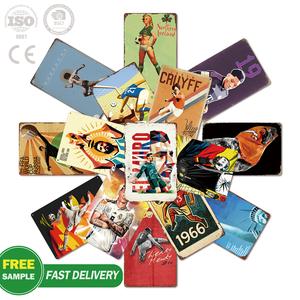 Plaque en fer blanc vintage rétro Champion du Monde de Football, avec impression par sublimation UV personnalisée, pour décoration murale sur le thème du football, cadeau ou affiche pour pub - Product Image 1
