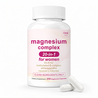 Kapsul Mineral Chelated OEM Women Magnesium Complex 20in1 D3 K2 Methylated B Complex 240 Pil Imunitas Alami Tulang Otot