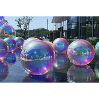 Boules gonflables brillantes suspendues d'événement Ballon gonflable de miroir de baisse boule gonflable d'or