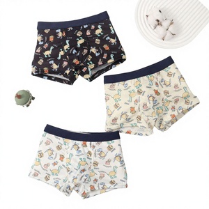 Sous-vêtements en polyester pour enfants, caleçons confortables pour garçons, imprimé dinosaure de dessin animé, caleçons <span class=keywords><strong>boxer</strong></span> pour bébé, petit garçon, taille moyenne - Product Image 1