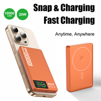 Batterie externe portable magnétique sans fil personnalisée 10000 mAh avec charge rapide PD20W, coque en alliage d'aluminium, affichage de puissance TFT, ODM W24-10000