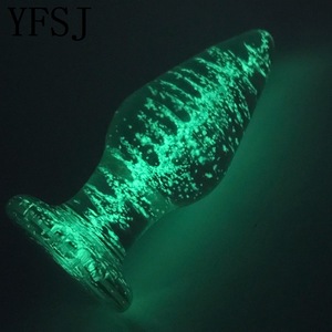 Volwassen Speelgoed Geweldige Kwaliteit Glas Anale Speelgoed Lichtgevende Glazen Dildo Glas Led Anale Plug Butt Plug Glow In Dark - Product Image 4