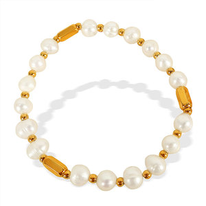 Custom Wholesale Stainless Steel Fashion Bead Freshwater Pearl <b>Bracelet</b> 14k 18k Gold Plated <b>Bracelet</b> & <b>Bangles</b> for Women - Product Image 5