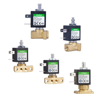 Válvula de agua de latón de 3 vías DC12V/24V AC240V, solenoide de plástico de alta presión