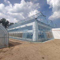 Serre agricole de grande taille ZhuoTai personnalisable en acier galvanisé à structure tubulaire ronde en treillis pour films solaires