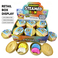 Großhandel Displaybox Squishy Gedämpftes Knödel-Spielzeug Langsam Aufsteigendes Stress-Party-Spielzeug Farbperlen Fidget Sensorisches Spielzeug mit Dampfgarer