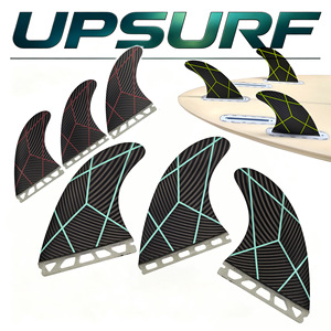 Ailerons de planche de surf Upsurf G5M, ensemble de gouvernail à rayures géométriques - Product Image 5
