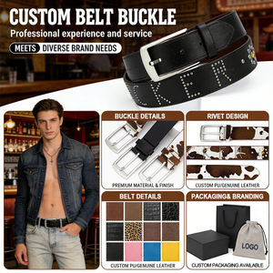 Cinturón de Cuero Personalizado con Hebilla Metálica de Estilo Occidental, Diseño OEM ODM, con Pelo de Caballo, para Hombre y Mujer, con Estampado de Crin de Caballo - Product Image 2