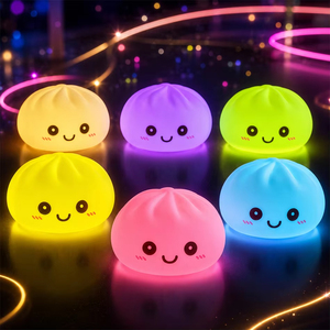 Hot Sales Night <b>Lights</b> Glowing Dumplings Desktop Ornament Cute Glowing Dumpling Steamer <b>Box</b> Kawaii Dumpling <b>Lights</b> Squeeze Toy - Product Image 5