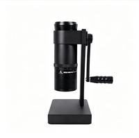 Moulin à café manuel portable, mini, 63 mm, en acier inoxydable avec revêtement en titane, à meules réglables externement.