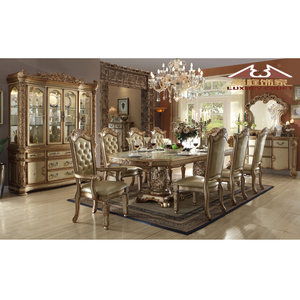 Longhao 2023 Latest <strong>Dining</strong> <strong>Chair</strong> and <strong>Table</strong> Sets New Design American Style Unique French Classic Fabric Luxury <strong>Dining</strong> Sets - Product Image 3
