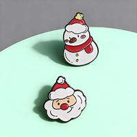 Épingles en émail doux personnalisées pour Noël, badges en métal plaqué or, nickel noir pour cadeaux, épingles