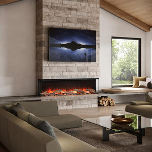 Calentador de <span class=keywords><strong>ventilador</strong></span> de <span class=keywords><strong>chimenea</strong></span> eléctrica de 3 caras de fábrica, 1500W, <span class=keywords><strong>chimenea</strong></span> decorativa, llamas LED realistas, inserto de <span class=keywords><strong>chimenea</strong></span> - Product Image 4