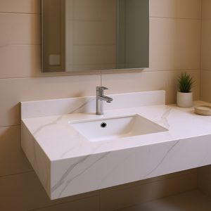 Montary Bathroom Vanity 43x22 Inch Sintered Stone Top Single Faucet Hole Luxury Style <b>Rectangle</b> Wall Mounted - Product Image 2