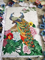 Puzzle Mural à motifs fleurs marocaines, mosaïque en verre, image pour mur