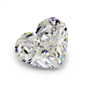5A+ grade very light yellow loose synthetic cz diamond fat heart shape 4K crushed ice cut cubic zirconia
