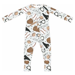 Mono <span class=keywords><strong>de</strong></span> Manga Larga <span class=keywords><strong>de</strong></span> Fibra <span class=keywords><strong>de</strong></span> Bambú y Spandex para Bebés Recién Nacidos, Niñas y Niños, Estampado Personalizado, Pelele para Bebés con Cremallera - Product Image 1