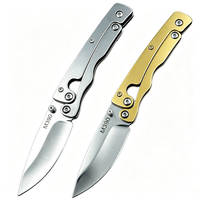 Couteau pliant en acier M390, manche en acier inoxydable, couteau de poche portable EDC pour le camping, la survie en plein air, collection