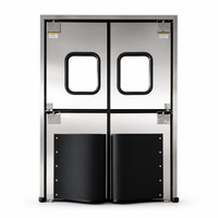 Porte battante double à impact pour chambre froide, anti-collision, avec charnière à gravité pour fermeture manuelle automatique, en acier inoxydable 304