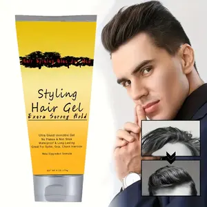 Krim penata rambut pelembab pria, Gel halus alami tahan lama pelindung panas pengaturan Anti keriting rambut rusak