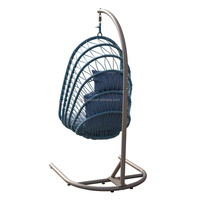 Fauteuil suspendu d'extérieur en acier tressé en corde, pliable et plat, pour jardin et patio