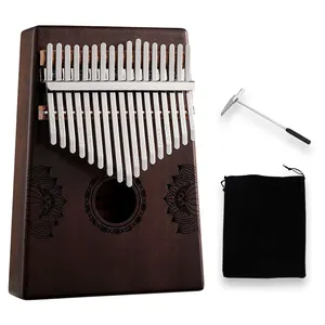 Đàn Piano Ngón Tay Màu Nâu Okoume 17 Phím Lỗ Giữa Hình Vuông Hluru Đàn PIano Ngón Tay Đàn Kalimba Cho Trẻ Em