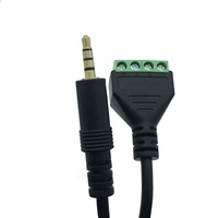 Adaptateur de câble plaqué or 3,5 mm 4 pôles stéréo mâle vers prise jack AV 4 broches verte avec bornier à vis et connecteurs balun