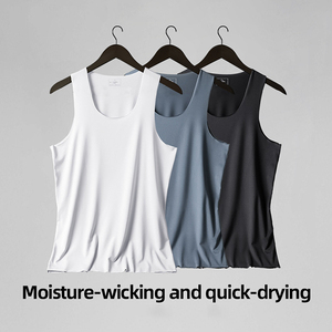 Chaleco Deportivo de Seda Helada para Hombre, Transpirable, Fino, Cuello Redondo, Sin Mangas, Camiseta Interior Atlética de Verano, Top para Combinar en Capas - Product Image 6