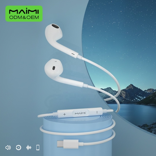 Digital Type-C Earphones with Mic Volume Control Wired Headphones for iPhone 15 16 17 Samsung Huawei Xiaomi iPad Pro