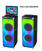 CSN-K7710 Haut-parleur karaoké intelligent Android en promotion avec écran tactile 14,1 pouces, Wi-Fi, YouTube, Bluetooth et lumières LED RGB