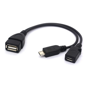 Micro <span class=keywords><strong>USB</strong></span> <span class=keywords><strong>OTG</strong></span> Splitter Kabel, <span class=keywords><strong>USB</strong></span> 2.0 Female Ke <span class=keywords><strong>USB</strong></span> Mikro Male dan Micro 5 Pin Perempuan Adaptor Host Converter Kabel - Product Image 1
