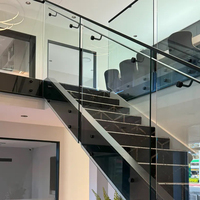 Acier inoxydable SS316, main courante murale pour cour de centre commercial en extérieur, support d'angle pour escalier, design moderne commercial, installation facile, verre