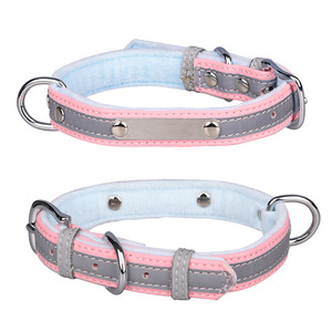 <span class=keywords><strong>Collar</strong></span> reflectante duradero y elegante para mascotas para perros pequeños y medianos, forro suave de estilo clásico, placa de nombre de acero inoxidable hecha de poliéster - Product Image 5
