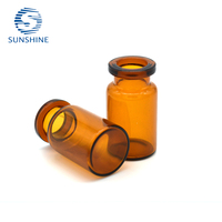 Flacon en verre tubulaire ambré de 7 ml, type USP, récipient en verre pour l'emballage de liquides pharmaceutiques, vente en gros
